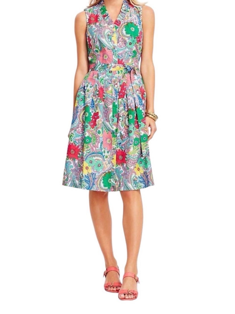 Talbots Floral Paisley Print Shirtdress, 12P